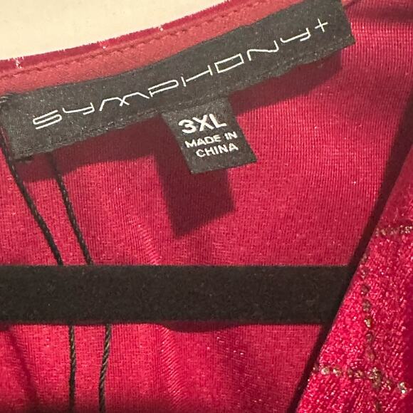 Elegant Burgundy Peplum Holiday Bodycon Dress with Diamond Pattern – Size 3XL - Picture 11 of 11